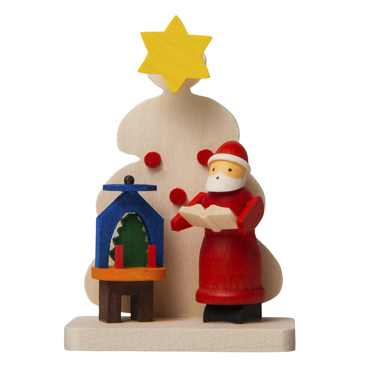 Under the Tree with Santa - Pyramid and Song Book - Christmas tree decoration